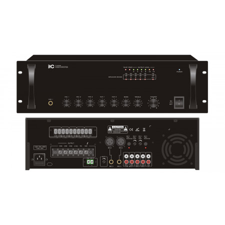  TI-650 Микшерный усилитель на 5 зон (вход Phone Jack MIC)/ (балансный вход XLR MIC + фантомное питание)